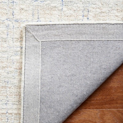 Blue Ivory Handmade Wool Tufted Non-slip Round Rug