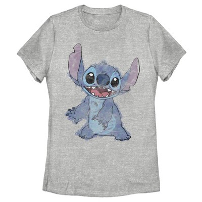 Women's Lilo & Stitch Sketchy And Fluffy T-shirt - Athletic Heather - X ...