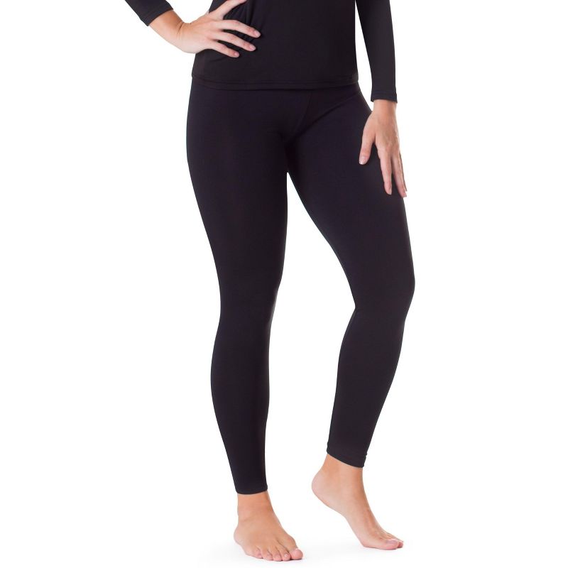 Rocky Women's Thermal Bottoms Long John Base Layer Underwear Pants Insulated For Outdoor Ski Warmth/Extreme Cold Pajamas (Black - X-Small)