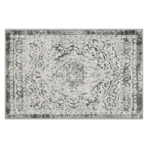 Vintage Rug Soft  Non Slip Plush Carpet Low Pile Stain Resistant Floor Cover Oriental Accent  Rug for Living Room Bedroom Nursery,Grey/2'x3' - 1 of 4