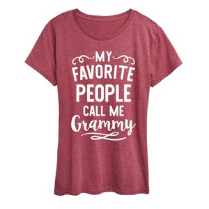 Women's - Instant Message - My Favorite People Grammy Short Sleeve Graphic T-Shirt - 1 of 4