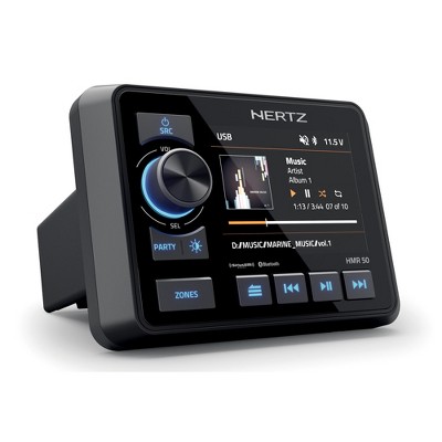 Hertz HMR-50 3-zone Receiver 3.5" color TFT IPS display AM/FM/USB/Bluetooth, L/R line out per zone + Sub LP 60-80-100 Hz