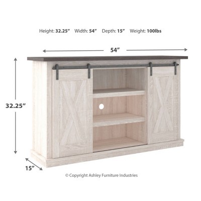 Gray Two-Tone Farmhouse TV Stand with Sliding Barn Doors