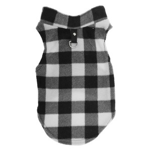 Unique Bargains Dog Cat Warm Vest Plaid Polar Fleece for Winter and Autumn - 1 of 4