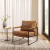 HOMLUX Faux Leather Lounge Chair with Black Metal Frame Modern Accent Chair for Living Room Chair - 4 of 4