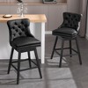 Beautyolove Faux Leather Upholstered Solid Wood Frame Bar Height Swivel Bar Stool (Set of 2) - 3 of 4