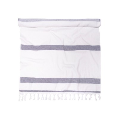 Cotton Oversized Striped Fouta Beach Towel with Tassels by Blue Nile Mills