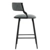 26" Counter Height Bar Stools Set of 2 with PU Seat, High-Density Foam Cushion and Footrest, Modern Swivel Kitchen Island Bar Chairs - 4 of 4