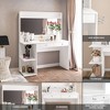Boahaus Lucinda Makeup Vanity with Unlit Mirror 2 Drawers and 2 Open Shelves White - 2 of 4