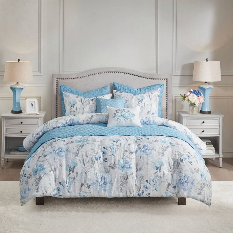 Elian Comforter and Coverlet Set Blue, 5 of 19