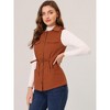 Allegra K Women's Solid Zip Up Sleeveless Utility Anorak Outwear Cargo Vest - 3 of 4