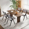 Sapphtopaz Modern Foldable Dining Chairs Set of 2, Wooden Stackable Kitchen Chairs with Woven Seat & Webbing Back - 4 of 4