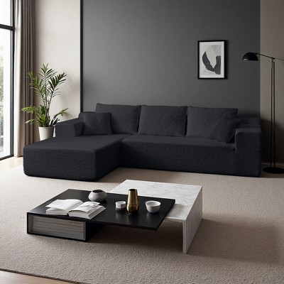 104" Cloud L-Shaped Sectional Sofa, Chenille, Deep Seats, No Assembly