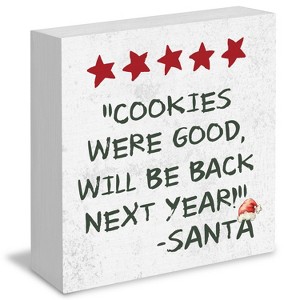 Funny Christmas Wooden Box Signs, Retro Decor, Trendy Preppy Cookies Were Good Will Be Back Next Year - 1 of 4