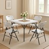 SKONYON 5-Piece Folding Card Table and Chairs Set, Portable Indoor/Outdoor Seating, White - 2 of 4