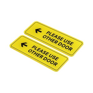 Unique Bargains Acrylic Self-Adhesive Office Please Use Other Door Left Arrow Sign 2 Pcs - 1 of 4