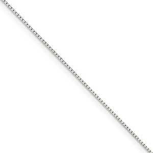 Black Bow Jewelry 0.6mm, Sterling Silver Diamond Cut Mirror Box Chain Necklace - 1 of 4