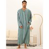 Lars Amadeus Men's Long Sleeves Button Striped Nightgown with Pockets - image 2 of 4