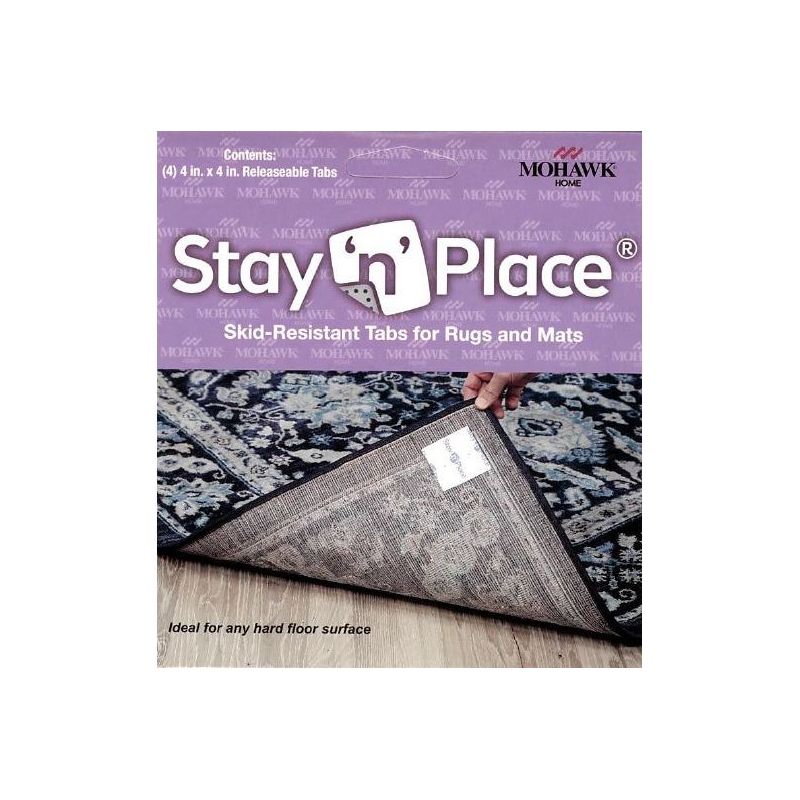 4&#34;x4&#34; Stay &#39;n&#39; Place Adhesive Rug Tabs Ivory - Mohawk Home, 1 of 9