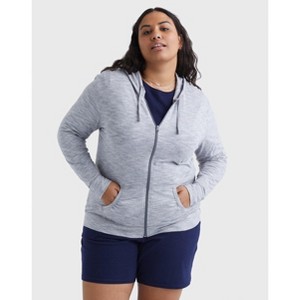 Hanes Just My Size Women's Full-Zip Slub Hoodie (Plus Size) - 1 of 4