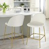 25" Nano Full Back Upholstered Counter Stool (Set Of 2) Gold Legs-Maison Boucle - 2 of 4