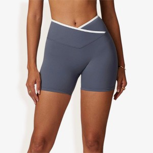 Anna-Kaci Active Women's High Waist Cross Band Athletic Shorts for Yoga and Training - 1 of 4