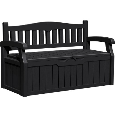 70-Gallon Outdoor Storage Bench, 2-in-1 Deck Box with Seat for Patio Furniture, Cushions & Garden Tools, All-Weather Resin