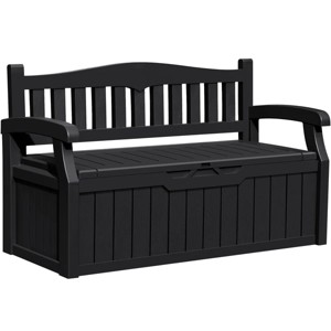 70-Gallon Outdoor Storage Bench, 2-in-1 Deck Box with Seat for Patio Furniture, Cushions & Garden Tools, All-Weather Resin - 1 of 4
