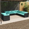 vidaXL Garden Lounge Set Black PE rattan Large Modern Design - 2 of 4