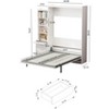 NicBex Full Size Murphy Bed Wooden Bed Frame Morden Hideaway Wall Bed with 1 Side Cabinet for Guest Room, White - 2 of 4