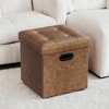 15" Ottoman with Storage, Folding Footstool, Storage Ottoman Bench, Cube Storage Chest Bedroom Bench with Storage 660 lb Load Capacity - 4 of 4