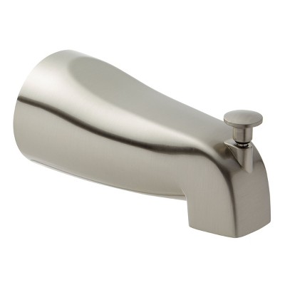 Built Industrial Brushed Nickel Bathtub Spout With Diverter, Tub Faucet ...