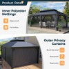 HAPPATIO 12' x 20' Hardtop Gazebo, Outdoor Double Roof Permanent Metal Gazebo Canopy with Netting and Curtains - 3 of 4