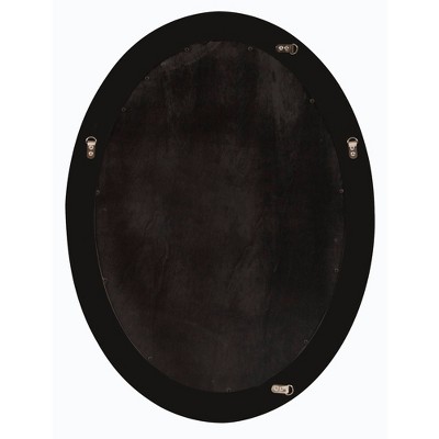 George Oval Nickel Finish Wood Framed Wall Mirror