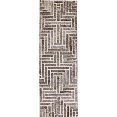 Feizy - Asher Industrial Geometric, Taupe/Gray/Ivory, 2' x 3