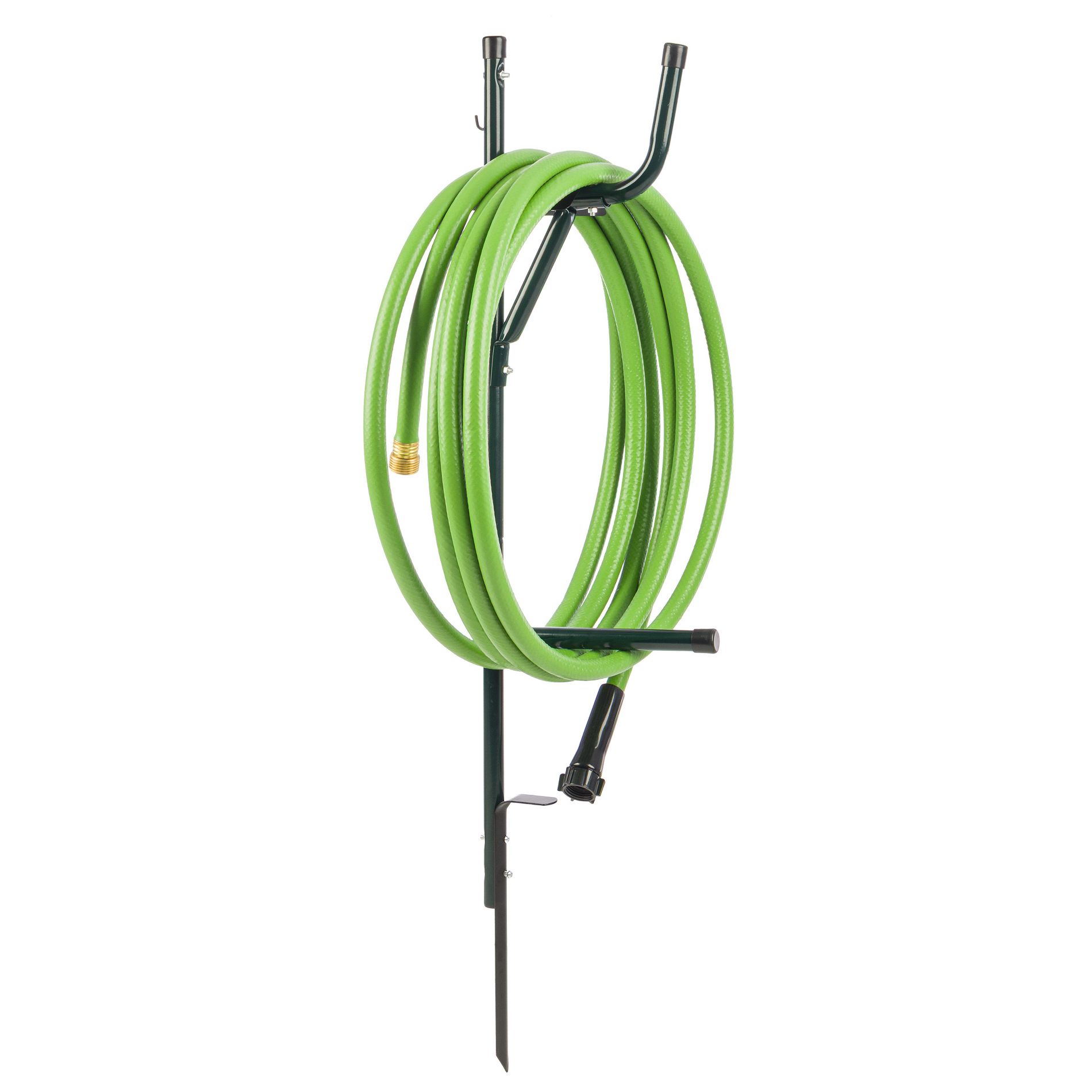 Garden Hose Holder Freestanding Water Hose Stand for 65.6ft of Hosing - Easy to Install Free Standing Outdoor Metal Rack by Pure Garden