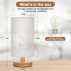 Itopfox Small Table Lamp for Bedroom with Inline Control, Warm White A15 LED Bulb, Easy to Assemble, Cream Linen Shade and Wood Base - 3 of 4