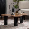 QingMoon Cloud Coffee Table, Modern Wooden Center Table with 3 Cylindrical Legs for Living Room and Home Office - 3 of 4