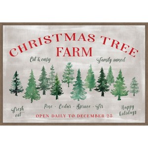 Amanti Art Christmas Tree Farm Sign by Rosana Laiz Blursbyai Canvas Wall Art Print Framed - 1 of 4