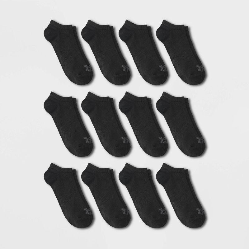 Men&#39;s No Show Light Weight Performance Socks 12pk - All In Motion&#8482; Black 6-12, 1 of 5