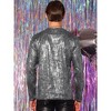Lars Amadeus Men's Long Sleeves Party Clubwear Shiny Metallic T-Shirt - 2 of 4