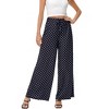 Clearlove Women's Wide Leg Pants Casual Palazzo Summer Flowy Pants Elastic High Waist Lounge Drawstring - 2 of 4
