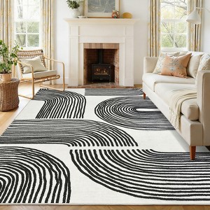 Abstract Area Rugs for Living Room, Washable Soft Rugs, Non Slip Ultra Thin Modern Carpet Stain Resistant Accent Floor - 1 of 4