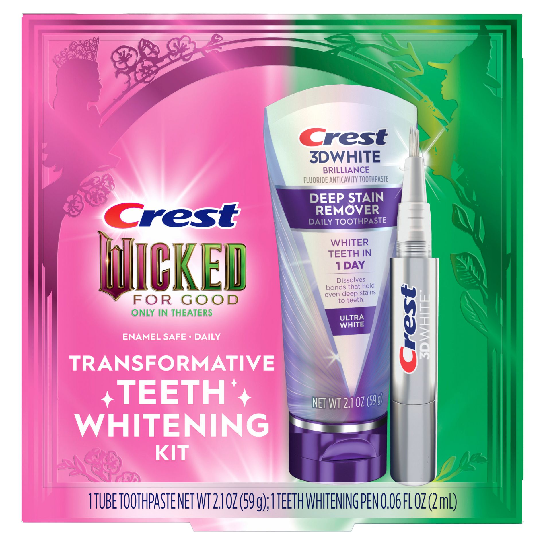 Crest Wicked Deep Stain Remover Toothpaste and 3D Whitening Pen - 2.1oz