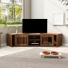 Extendable TV Stand with Cat Cushion, Pet-Friendly Entertainment Center with Sliding Door, Wooden Media TV Console Table for Living Room Bedroom - 2 of 4