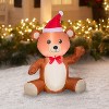 Gemmy Christmas Airblown Inflatable Teddy Bear , 3.5 ft Tall, Multicolored - 2 of 3