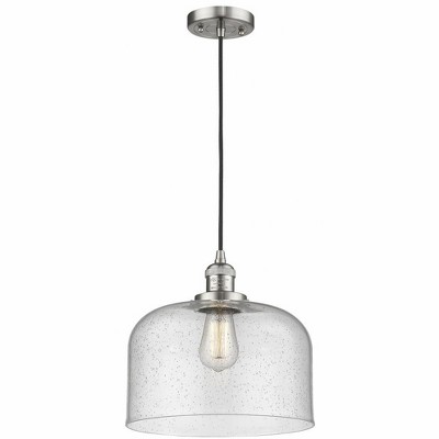 X-Large Bell-1 Light Mini Pendant in Industrial Style-12 Inches Wide by 8 Inches High