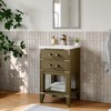 HBEZON Bathroom Vanity with Integral Resin Sink, Freestanding Modern Bathroom Cabinet with Soft Close Door, Rubber Wood, Gray - 3 of 4