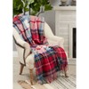 50"x60" Casual Plaid Design Throw Blanket - Saro Lifestyle: Acrylic, Knitted, Lightweight Fabric, Machine Washable - 4 of 4