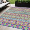 Blush Blue And Lime Green Quatrefoil Washable Indoor Outdoor Area Rug - 2 of 4
